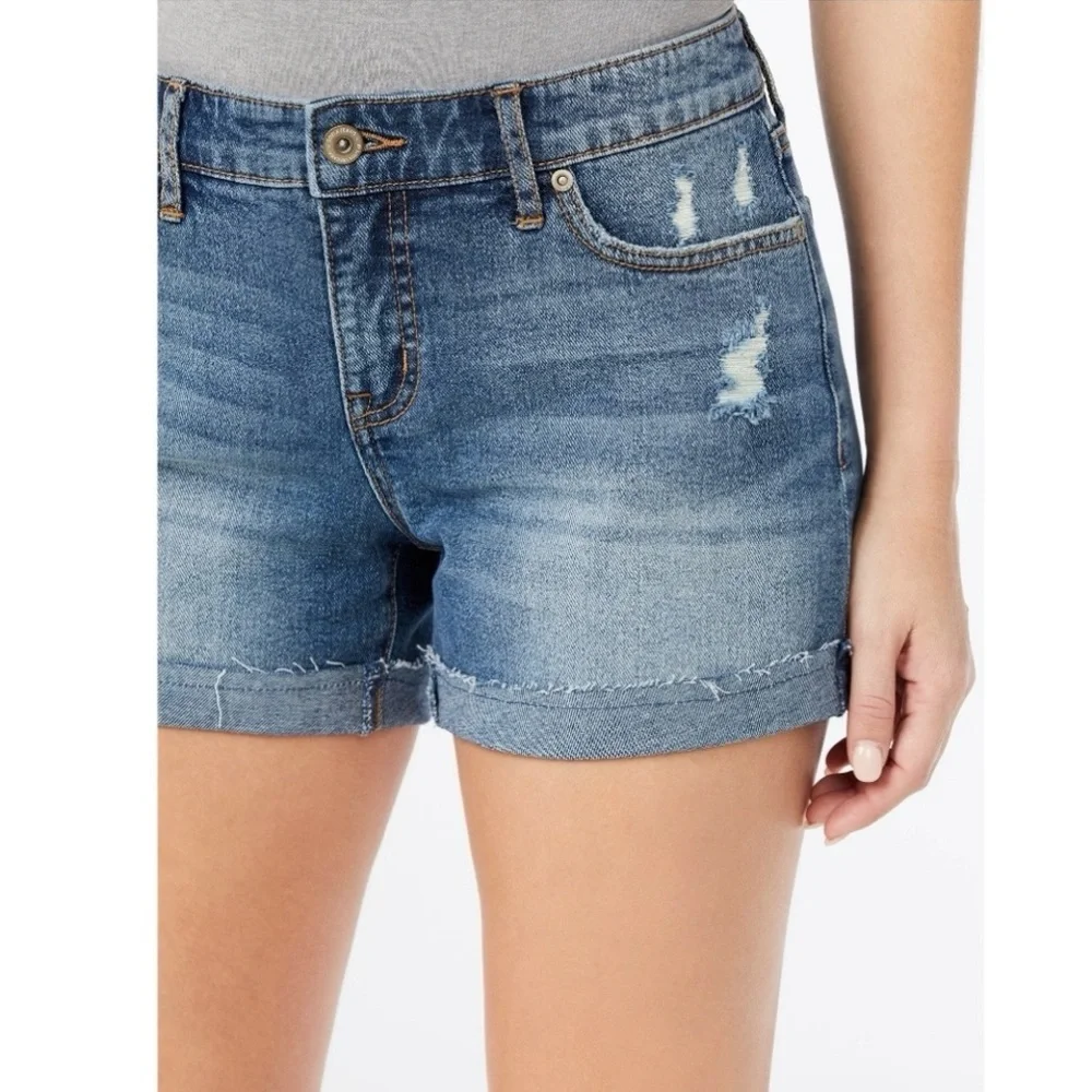Sofia Vergara 14 Lila Women's Denim Jeans Shorts Distressed Cuffed Stretch